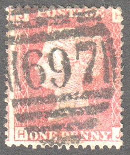 Great Britain Scott 33 Used Plate 167 - HJ - Click Image to Close